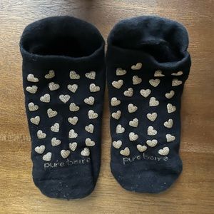 Pure Barre sticky socks with gold hearts